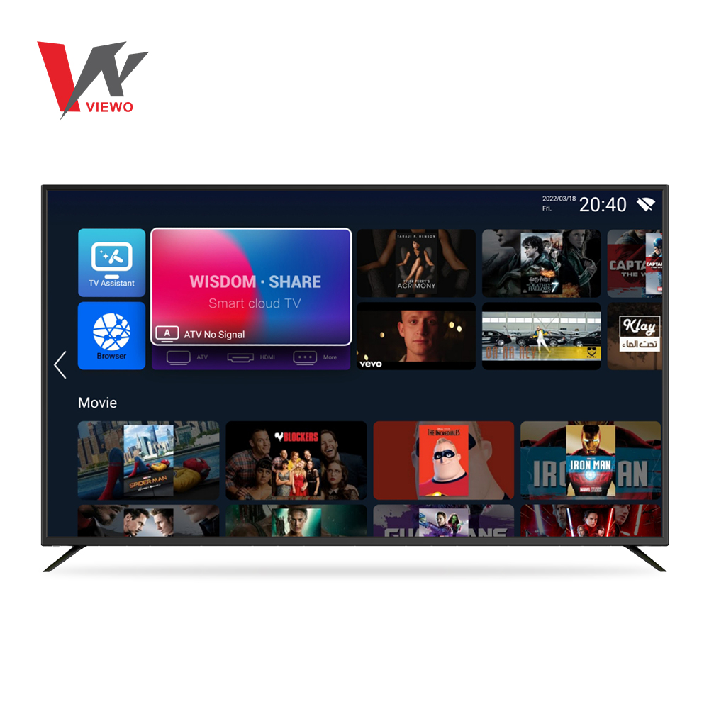 VIEWO Brand 50" 4K LED TV with T2 S2 ISDBT Android System